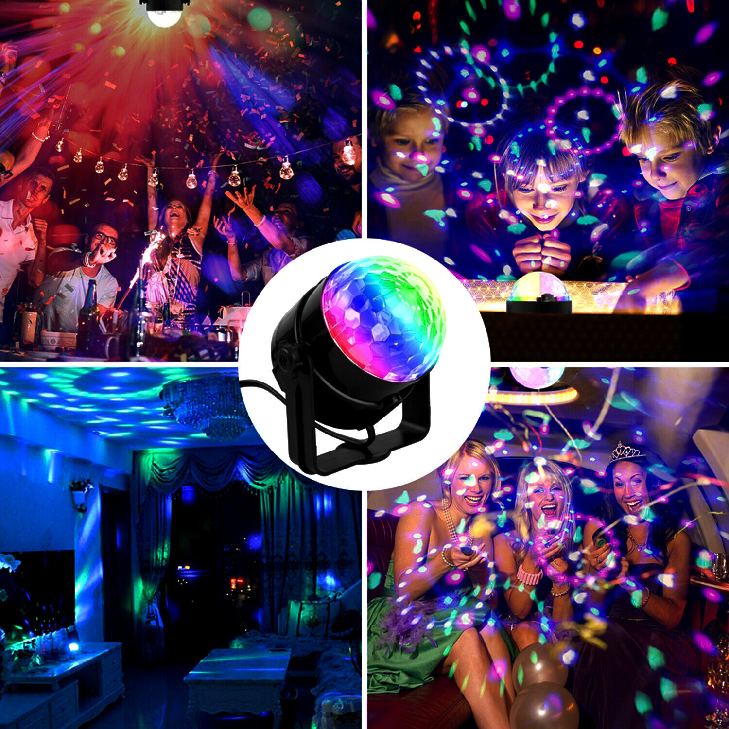 LED Sound Activated Disco Party Lights Ball