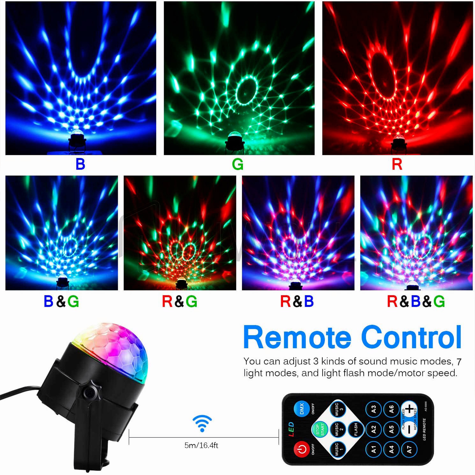 LED Disco Ball Stage Light with Remote Control