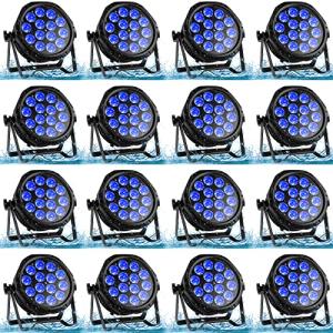 LED Par Lights IP67 Waterproof Stage Light, HOLDLAMP Outdoor RGBW 4-in-1 Uplighting DMX Control Wash Light Strobe Effect DJ Light for Christmas Church Night Club Disco Club Wedding Bar (16 pcs)