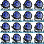 LED Par Lights IP67 Waterproof Stage Light, HOLDLAMP Outdoor RGBW 4-in-1 Uplighting DMX Control Wash Light Strobe Effect DJ Light for Christmas Church Night Club Disco Club Wedding Bar (16 pcs)