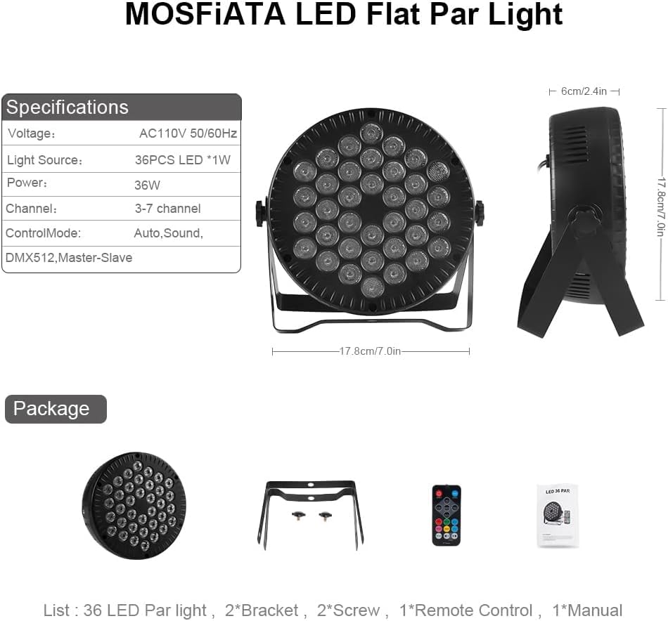 RGB LED DJ Stage Lights with Remote Control