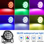 LED Par Lights IP67 Waterproof Stage Light, HOLDLAMP Outdoor RGBW 4-in-1 Uplighting DMX Control Wash Light Strobe Effect DJ Light for Christmas Church Night Club Disco Club Wedding Bar (16 pcs)