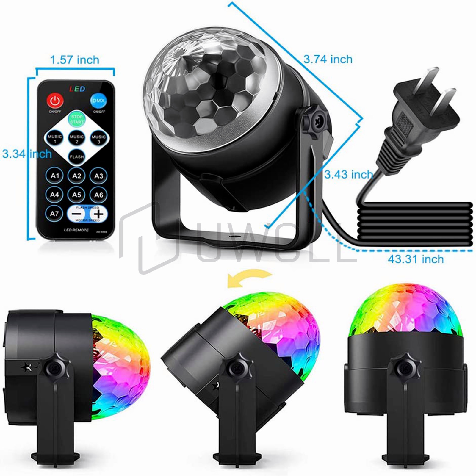 LED Disco Ball Stage Light with Remote Control