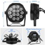 LED Par Lights IP67 Waterproof Stage Light, HOLDLAMP Outdoor RGBW 4-in-1 Uplighting DMX Control Wash Light Strobe Effect DJ Light for Christmas Church Night Club Disco Club Wedding Bar (16 pcs)