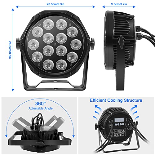 LED Par Lights IP67 Waterproof Stage Light, HOLDLAMP Outdoor RGBW 4-in-1 Uplighting DMX Control Wash Light Strobe Effect DJ Light for Christmas Church Night Club Disco Club Wedding Bar (16 pcs)