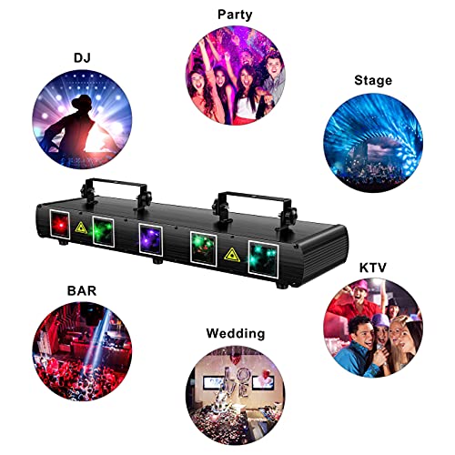 U'King 5 Beam Sound-Activated DJ Lights