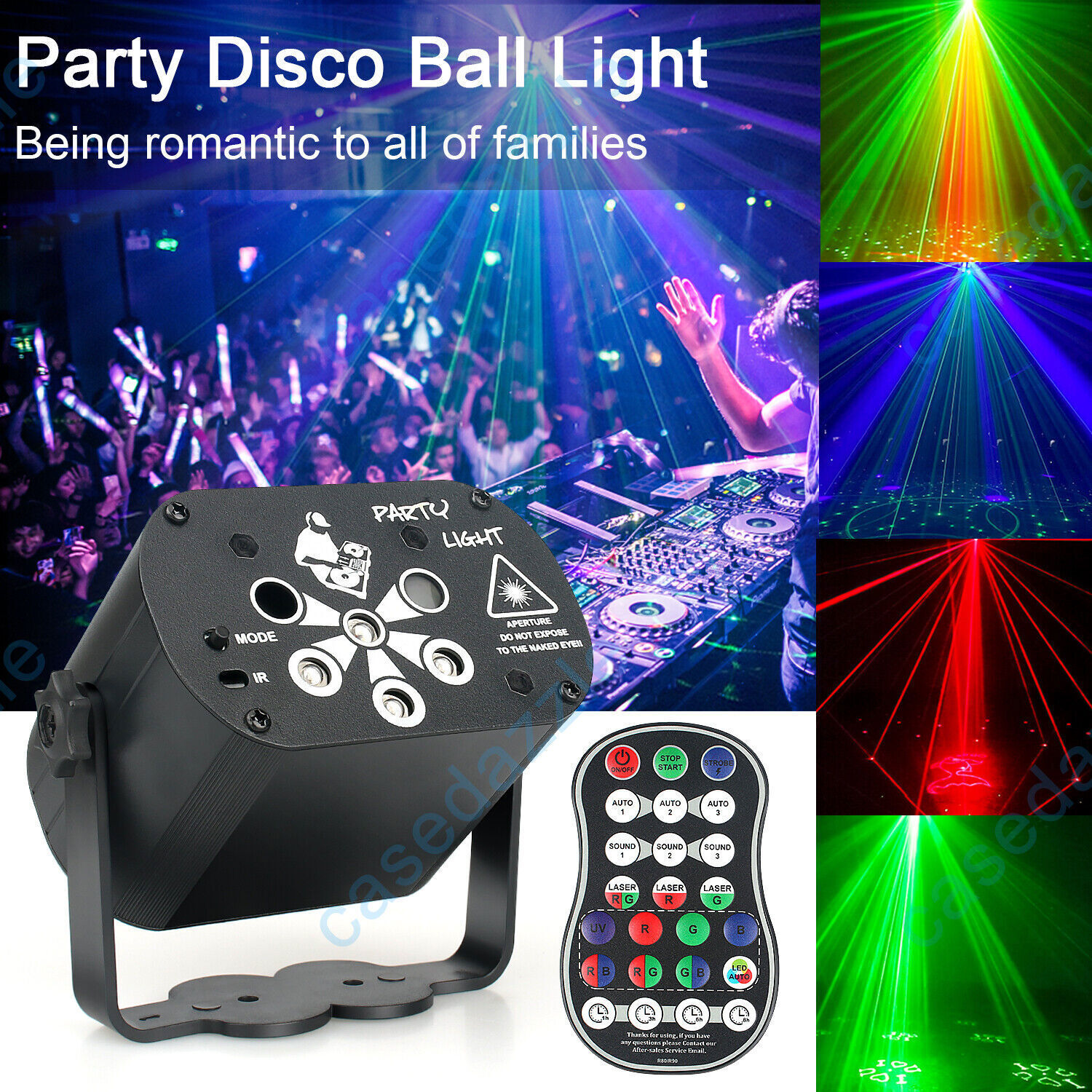 Disco Party Light with Sound Activated Strobe Effects
