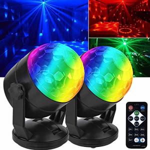 2-Pack Sound-activated DJ Party Lights with Remote Control