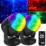 2-Pack Sound-activated DJ Party Lights with Remote Control