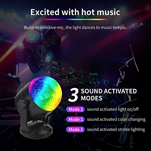 2-Pack Sound-activated DJ Party Lights with Remote Control