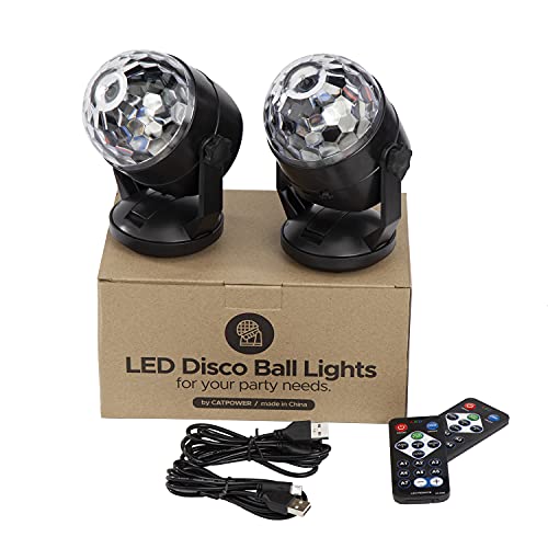2-Pack Sound-activated DJ Party Lights with Remote Control