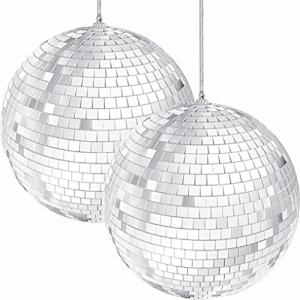 2-Pack 4" Silver Mirror Disco Balls for Parties