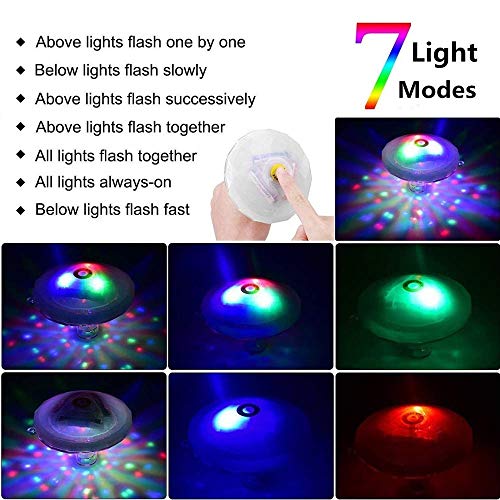 Battery-Operated LED Pool Lights with 7 Modes