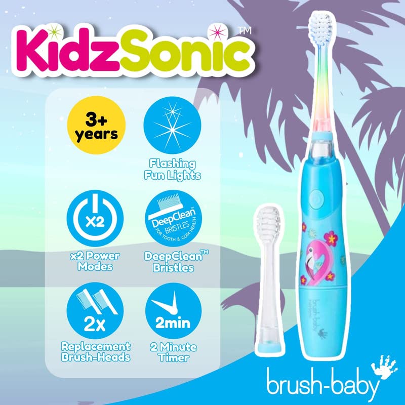 Kid's Electric Toothbrush with Disco Lights - Flamingo