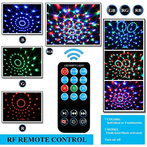 COIDEA Sound Activated Disco Ball Light with Remote Control