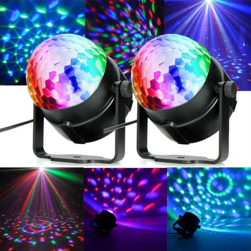 RGB LED Sound Activated Stage Lights DJ Party Ball