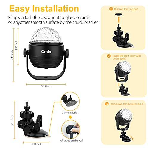Gritin Sound Activated Disco Ball with Remote Control