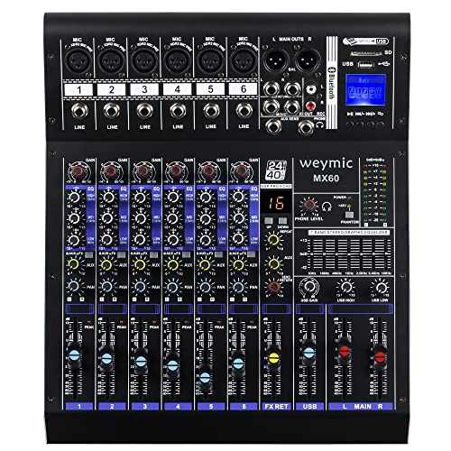 Weymic MX-60 6-Channel Professional Mixer w/ USB & EQ