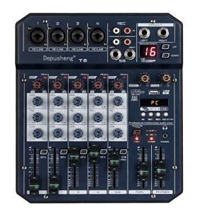 Depusheng T6 Audio Mixer with USB Soundcard