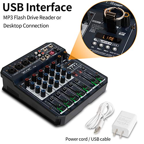 Depusheng T6 Audio Mixer with USB Soundcard