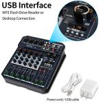 Depusheng T6 Audio Mixer - DJ Sound Controller