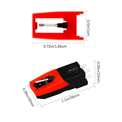 LUTER Turntable Cartridge with 2 Replacement Needles