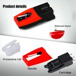 LUTER Turntable Cartridge with 2 Replacement Needles