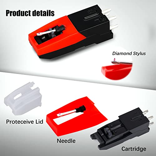 LUTER Turntable Cartridge with 2 Replacement Needles