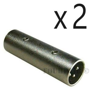 2-Pack XLR Male-Male Audio Couplers for DJs