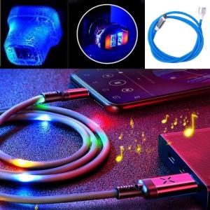 Music-Sensitive LED Charger Cable for DJs