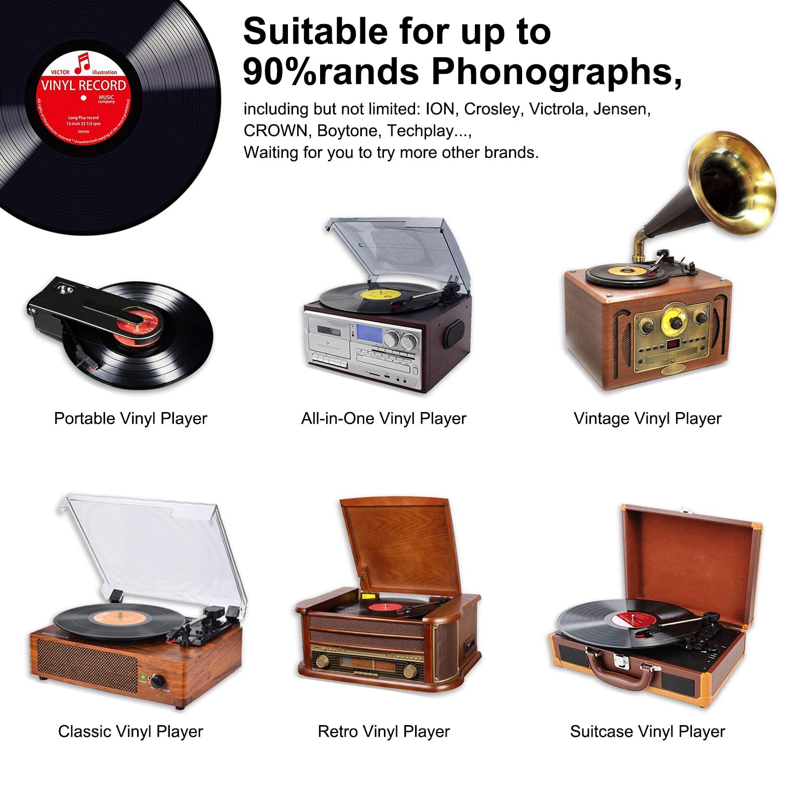Vinyl Record Player Needle Stylus Replacement Cartridge