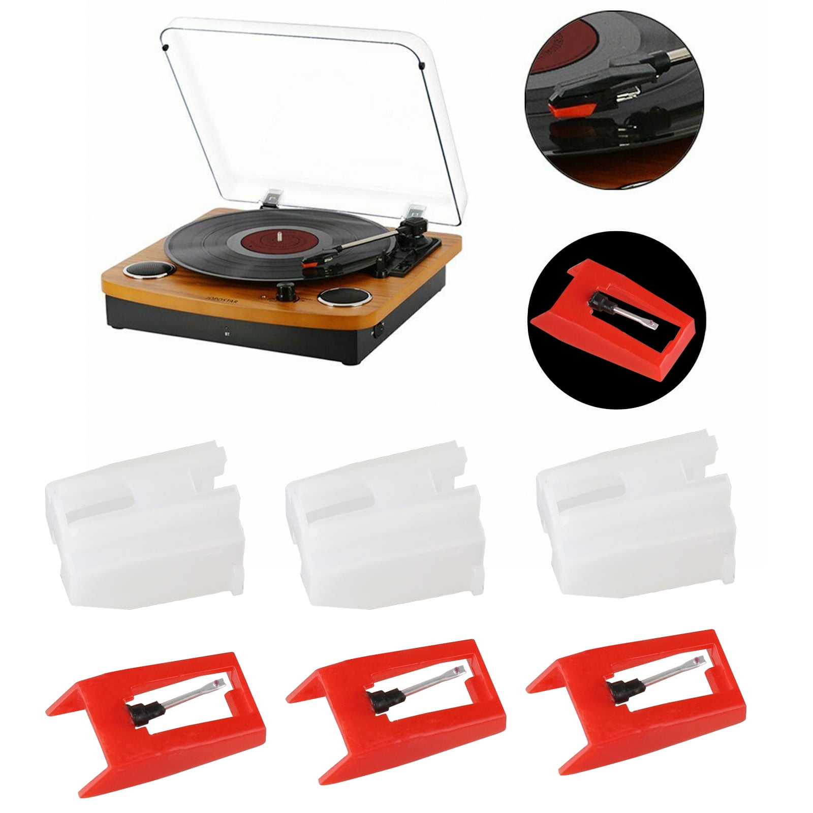 3 Diamond Stylus Replacement Needles for Turntables