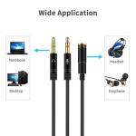 Headphone splitter for gaming headsets - Black