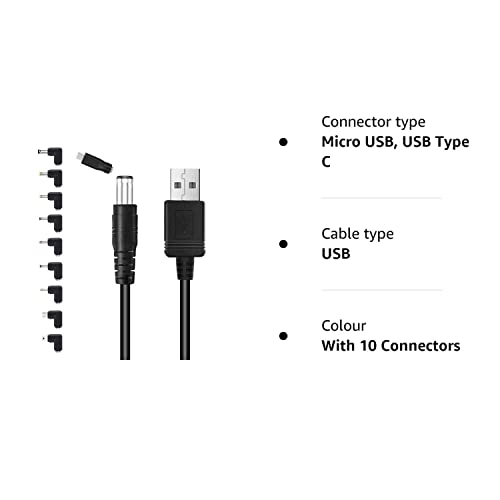 USB to DC Power Cable with 10 Connectors - DJ Equipment