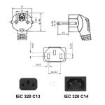 EU Power Cord IEC C13 Extension Cable for DJ Studio Lights