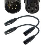 3 Pin to 5 Pin XLR Audio Cable - 2 Pack