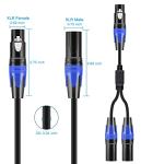 XLR Splitter Cable: 1 Female to 2 Male
