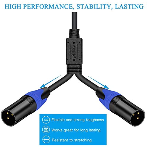 XLR Splitter Cable: 1 Female to 2 Male