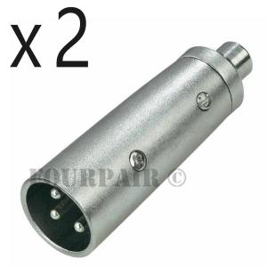 2 Pack XLR to RCA Audio Adapter
