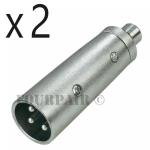 2 Pack XLR to RCA Audio Adapter