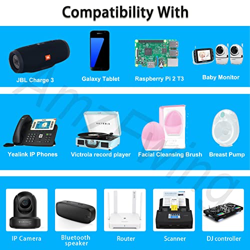 5V Power Adapter Cord for Electronics