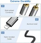1M RCA Aux Cable for DJ Controller, Phone, Theater