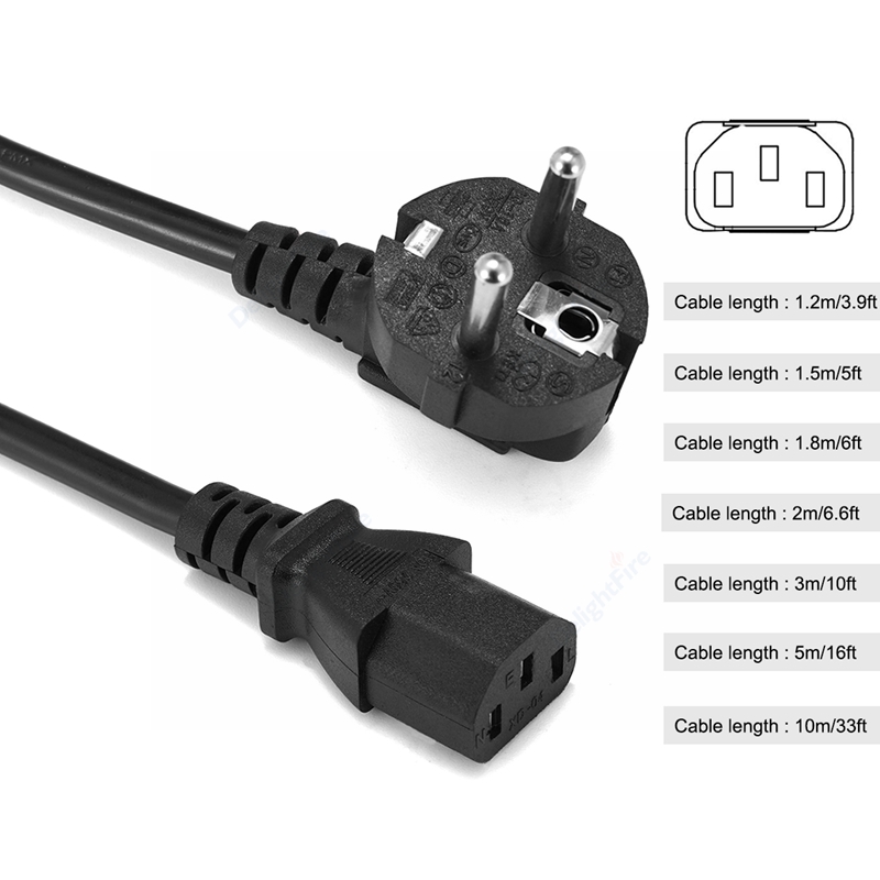IEC C13 Power Supply Extension Cable - 1.5 to 10m