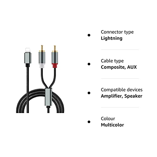 1M RCA Aux Cable for DJ Controller, Phone, Theater