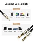 3.5mm to 6.35mm Audio Y Splitter Cable