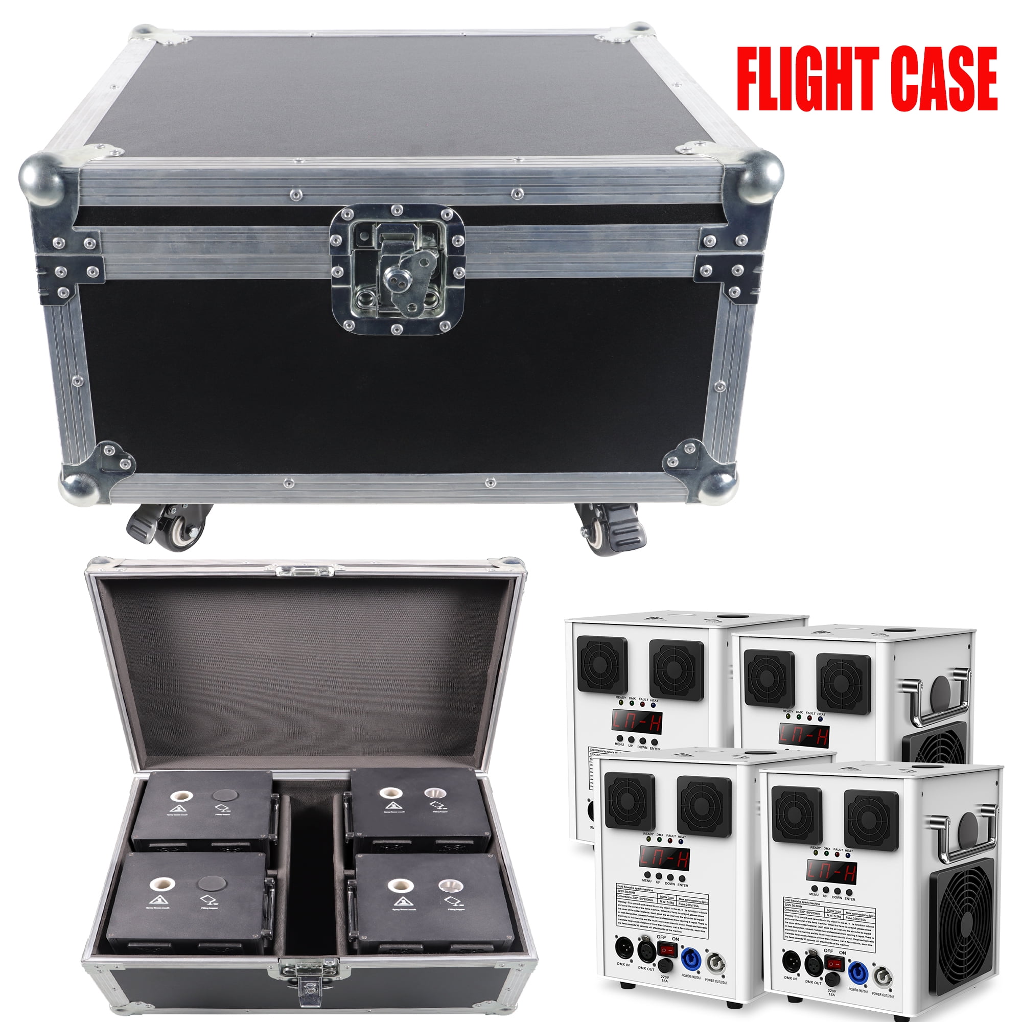 4-Piece DJ Cold Spark Firework Flight Case