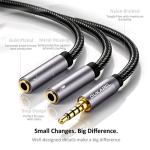 DUKABEL Headset Splitter for Gaming Headsets & Devices