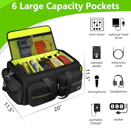Large DJ Bag with Removable Dividers and Pockets