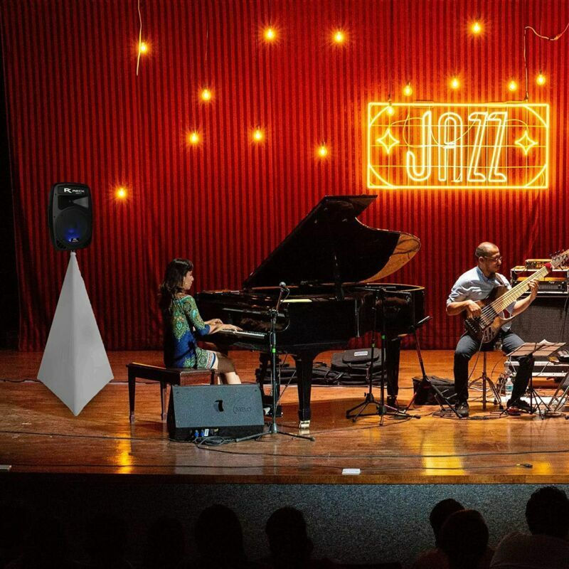 Double-Sided White Speaker Stand Scrims for DJs