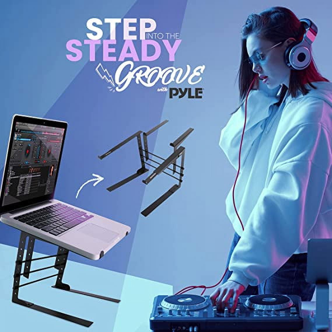 Adjustable Laptop Stand for DJ's by Pyle